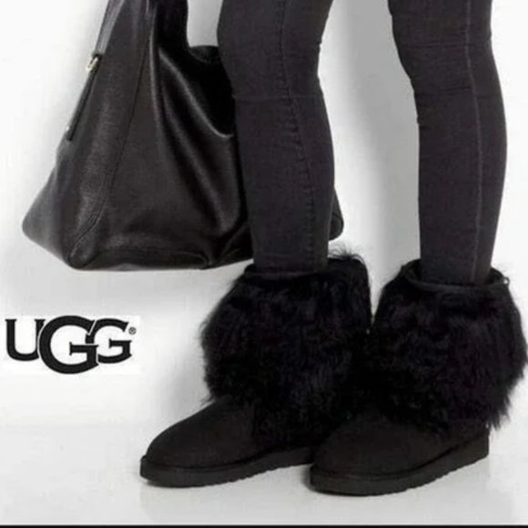 Ugg Australia Women Mongolian Hair Short 1875 Short Sheepskin Boots shoes 7 - Picture 1 of 15